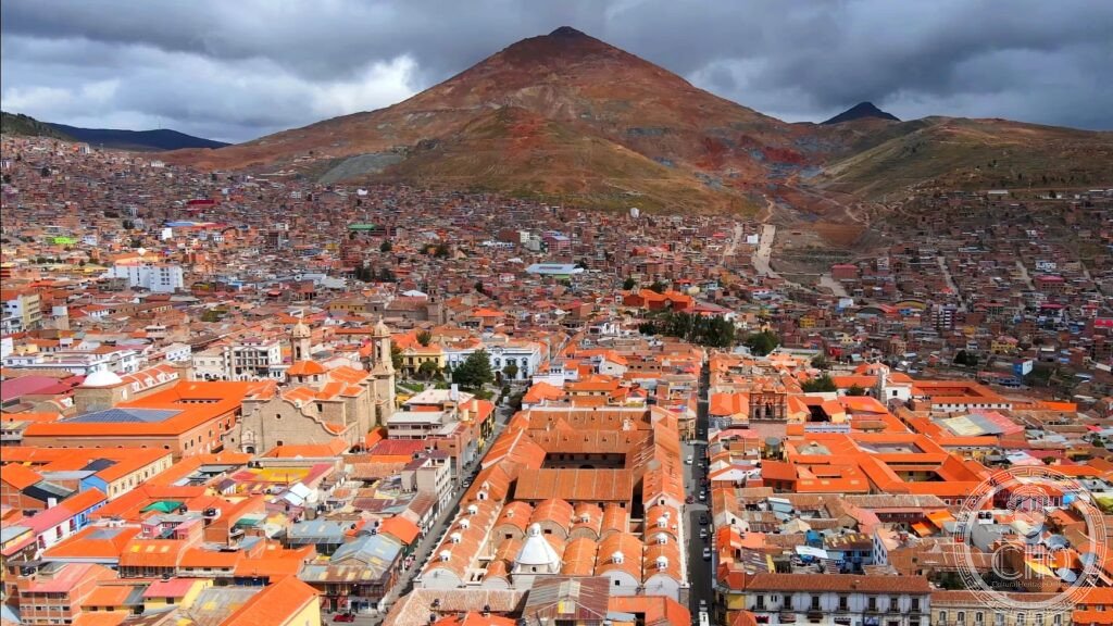 Potosí Bolivia city panorama Cerro Rico silver mountain colonial architecture UNESCO World Heritage endangered Andean highest city