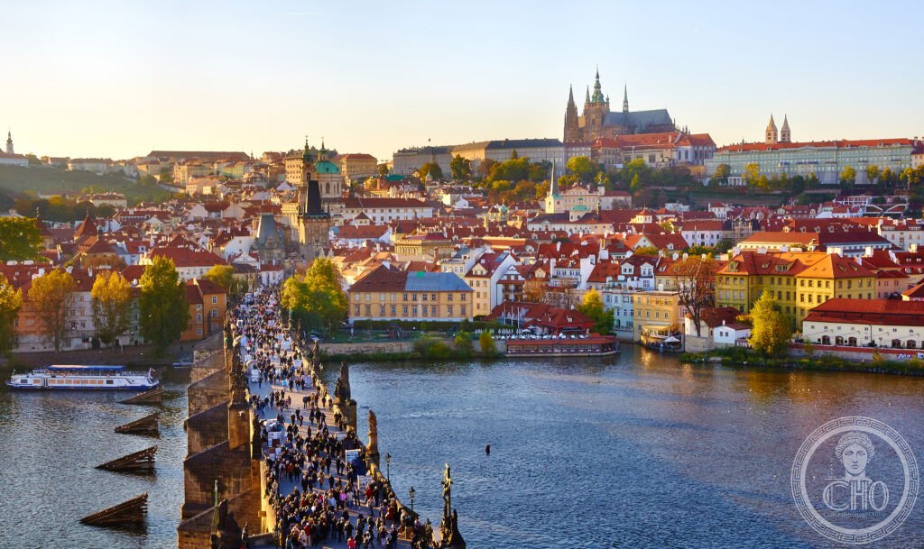 Prague historic centre Charles Bridge Hradcany Castle Vltava River Czechia UNESCO World Heritage