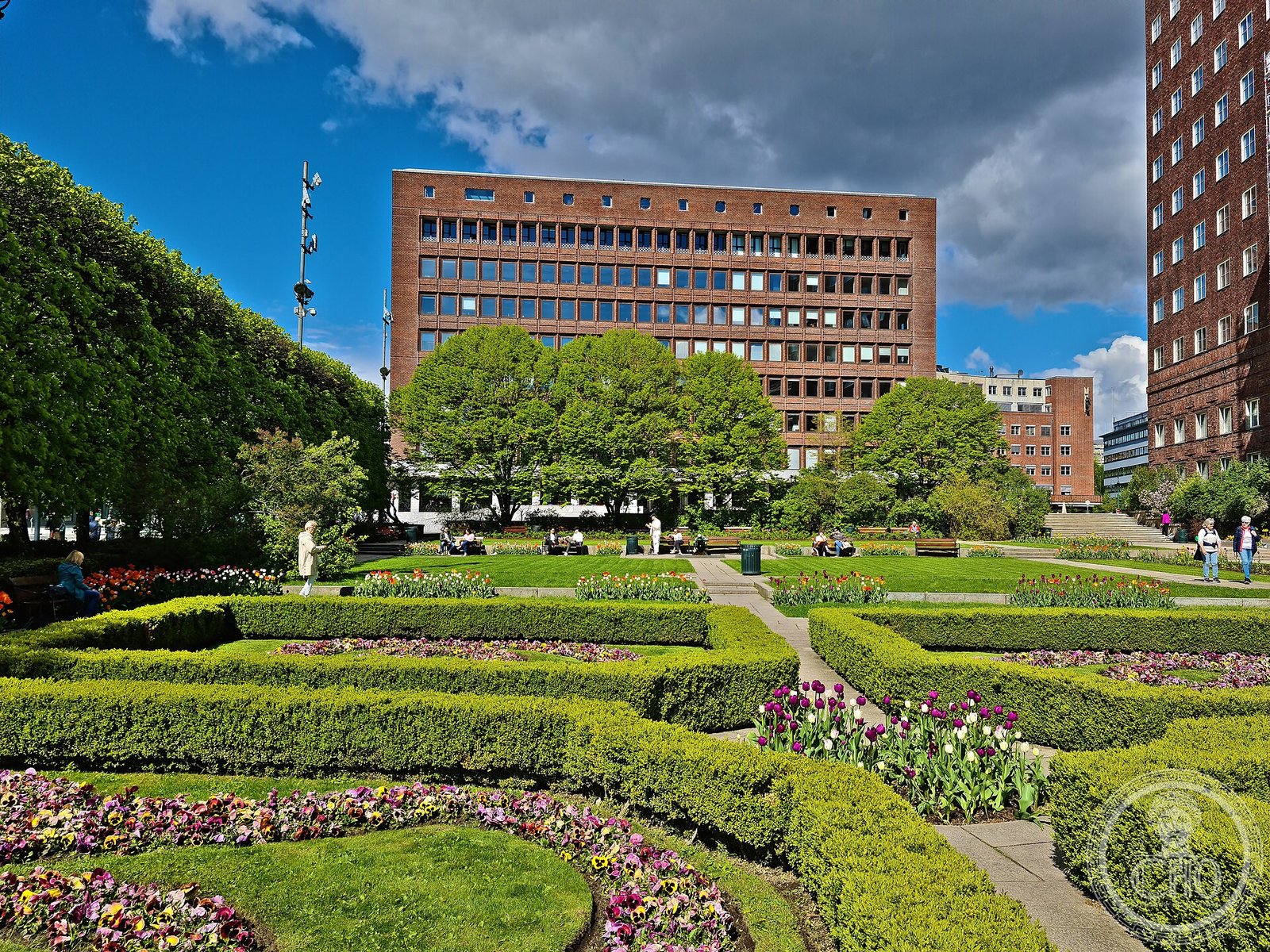 Oslo City Hall Rådhuset twin red brick towers facing the Oslofjord Functionalism Arneberg Poulsson