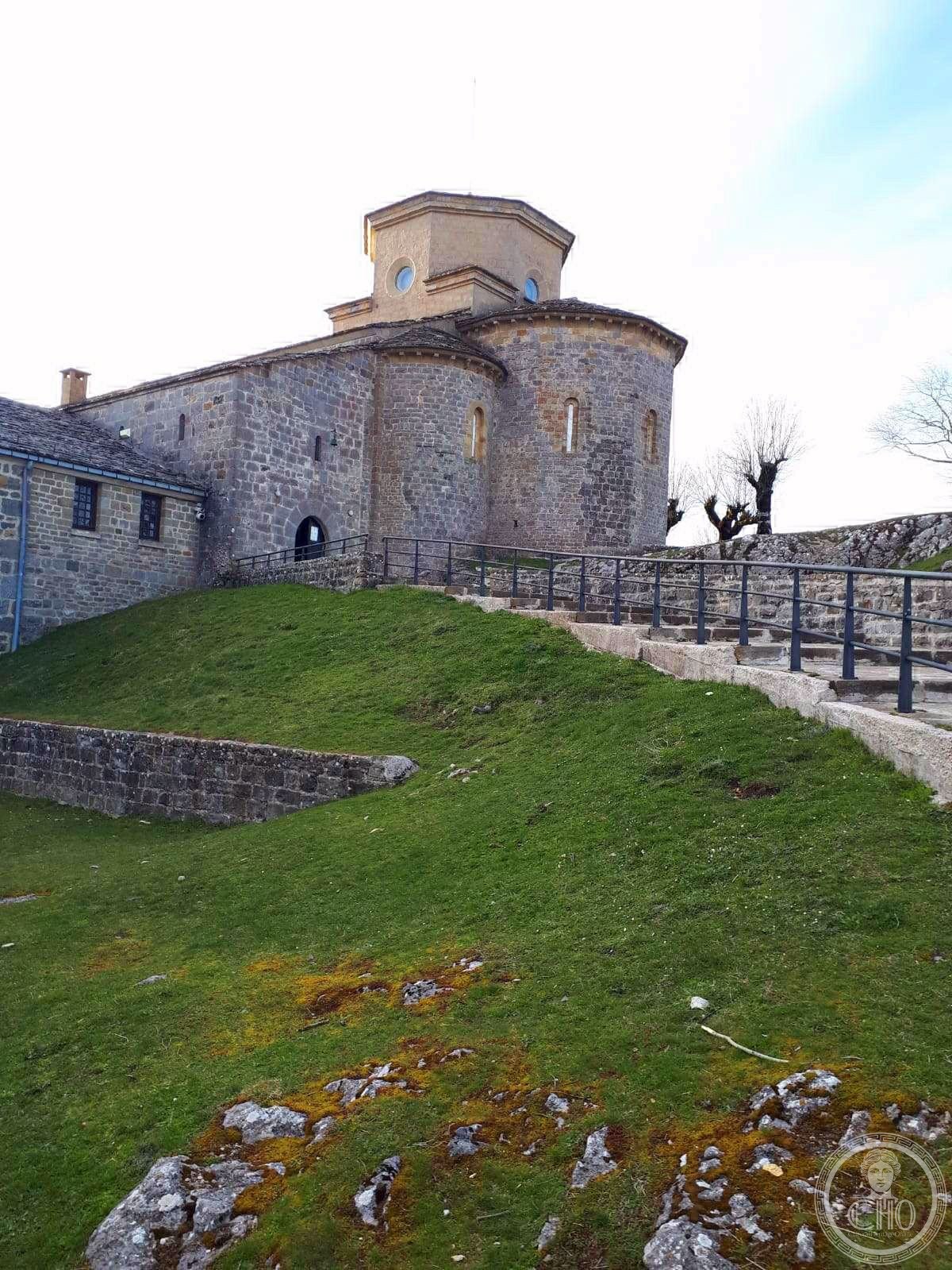 The Romanesque sanctuary of San Miguel de Aralar on the limestone massif of Aralar in Navarre, Spain — one of the oldest Christian sacred sites in the Basque-Navarrese mountains, site of a celebrated Byzantine enamel antependium and component of the Routes of Santiago de Compostela in Spain (UNESCO 1993)