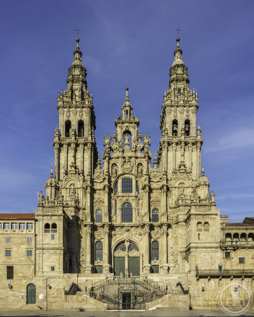 Santiago de Compostela Cathedral Obradoiro facade twin towers Galicia Spain UNESCO World Heritage