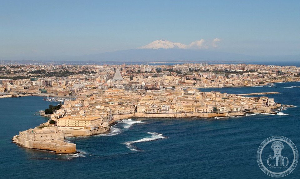 Syracuse Sicily Ortigia Greek colony Duomo cathedral Temple of Athena Archimedes Teatro Greco UNESCO 2005