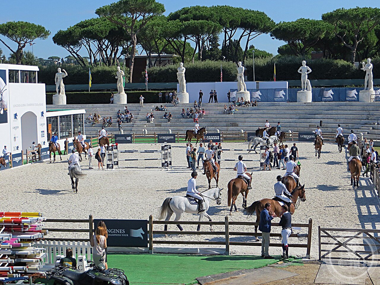 Stadio dei Marmi Rome marble athlete statues panoramic view