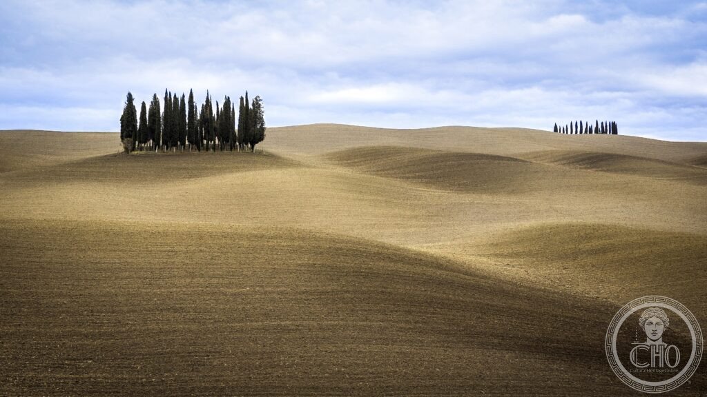 Val d'Orcia paesaggio colline cipresso Pienza Siena Toscana UNESCO 2004