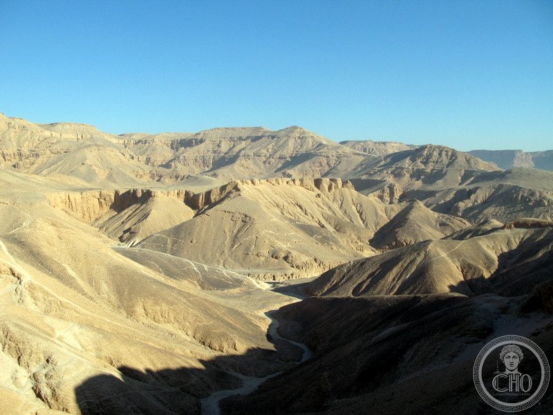 Valley of the Kings aerial view Luxor Egypt royal tombs New Kingdom pharaohs Tutankhamun UNESCO