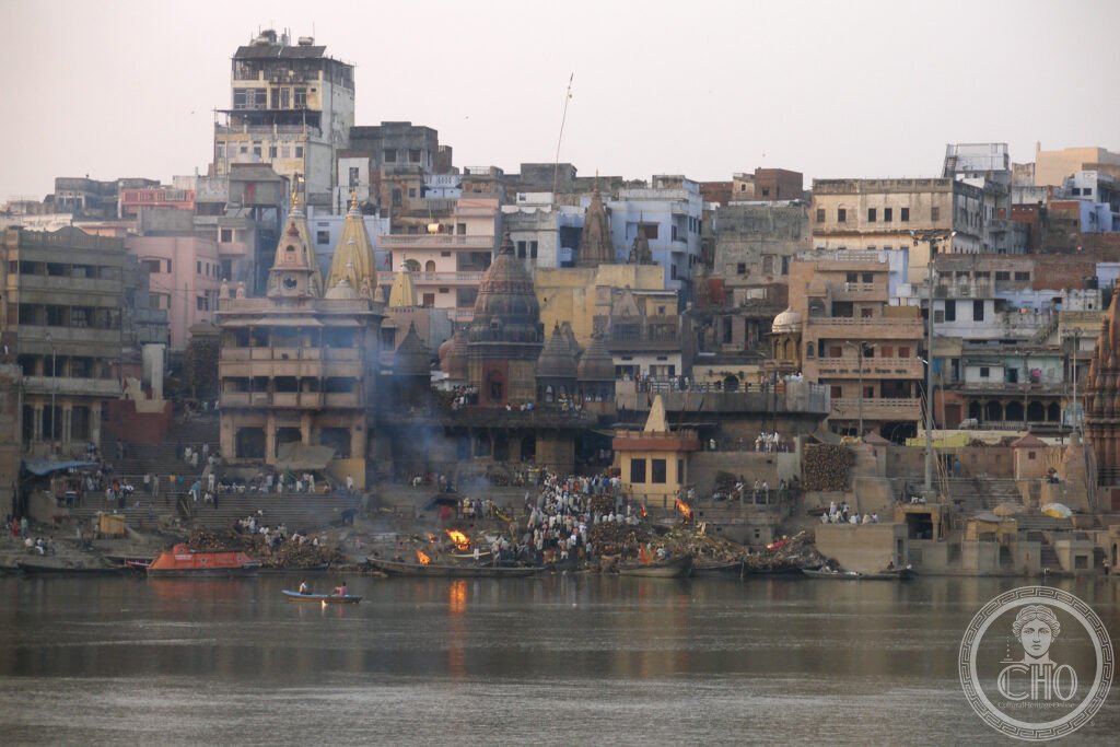 Varanasi ghats Ganges River Uttar Pradesh India Hindu pilgrimage sunrise ceremony