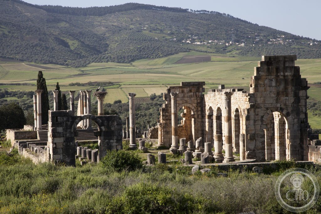 Volubilis Morocco Roman city Caracalla Arch mosaics Capitoline Temple UNESCO World Heritage
