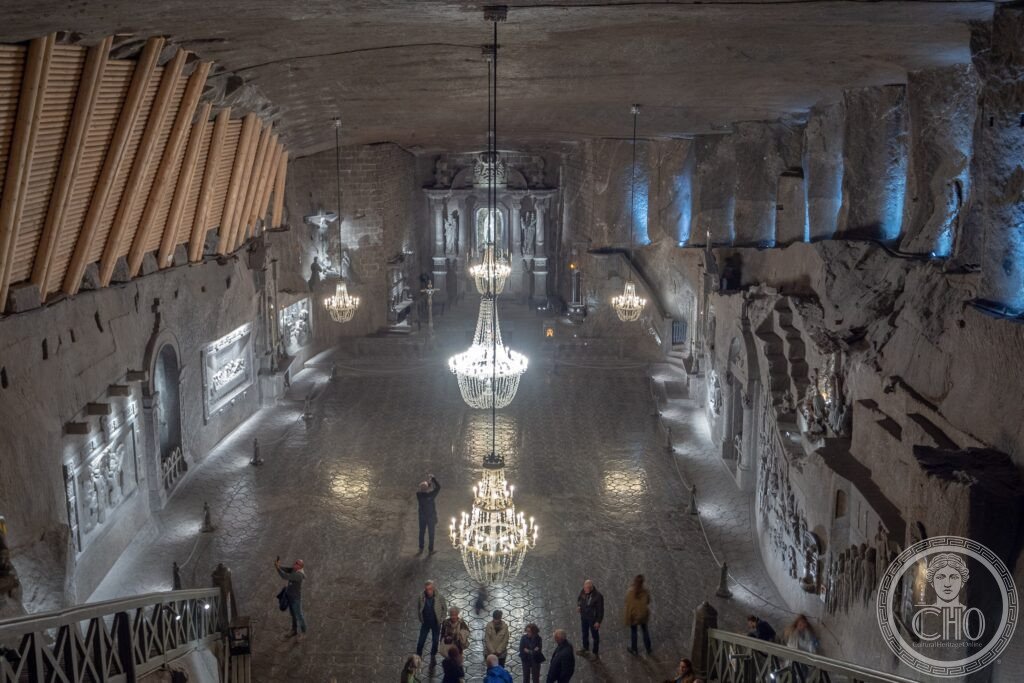 Wieliczka Salt Mine Poland underground Chapel St Kinga Kaplica salt crystals chandeliers carved relief sculptures UNESCO World Heritage Krakow