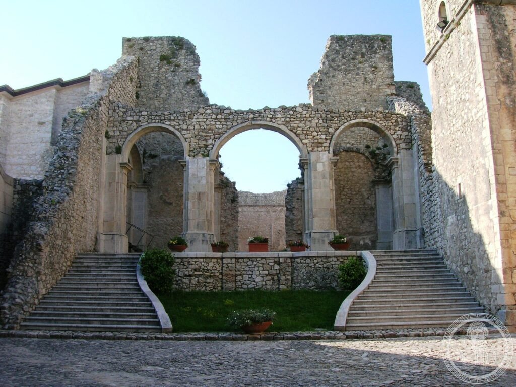 Abbazia del Goleto, torre romanica di Febronia con colombario sopra e chiesa benedettina femminile, Sant Angelo dei Lombardi, Avellino, Campania