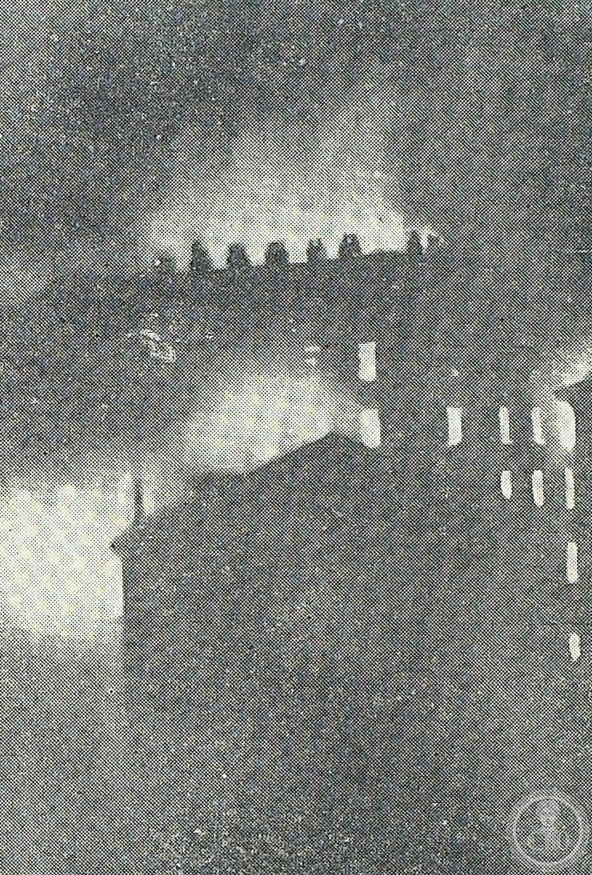 Narodni Dom (National Hall) burning, 13 July 1920, Trieste — Max Fabiani 1904, Vienna Secession building