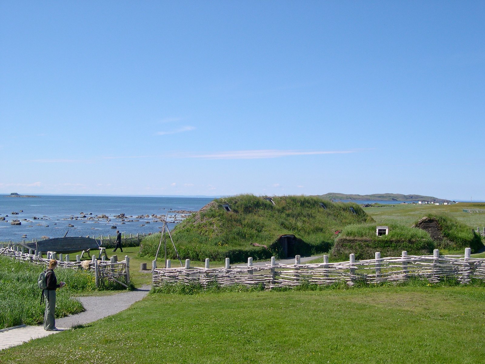 Reconstruction of Norse turf buildings at L Anse aux Meadows National Historic Site, Newfoundland, Canada