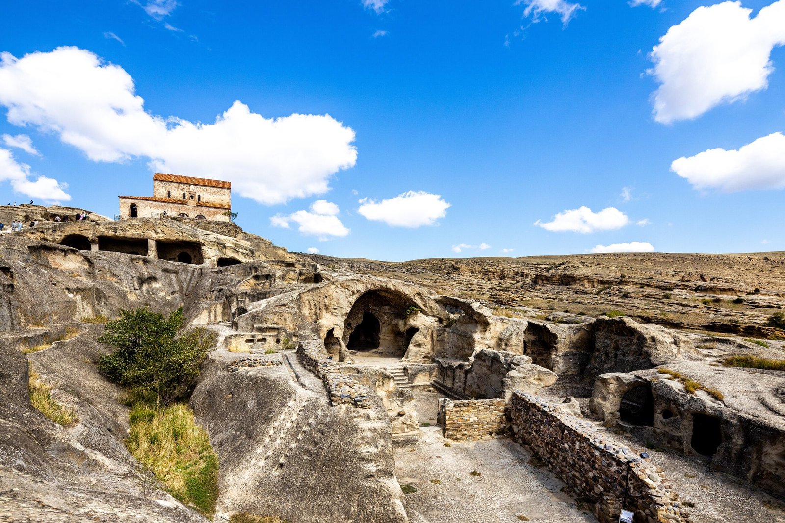 Medieval basilica on the volcanic rock at Uplistsikhe cave city, Shida Kartli, Georgia