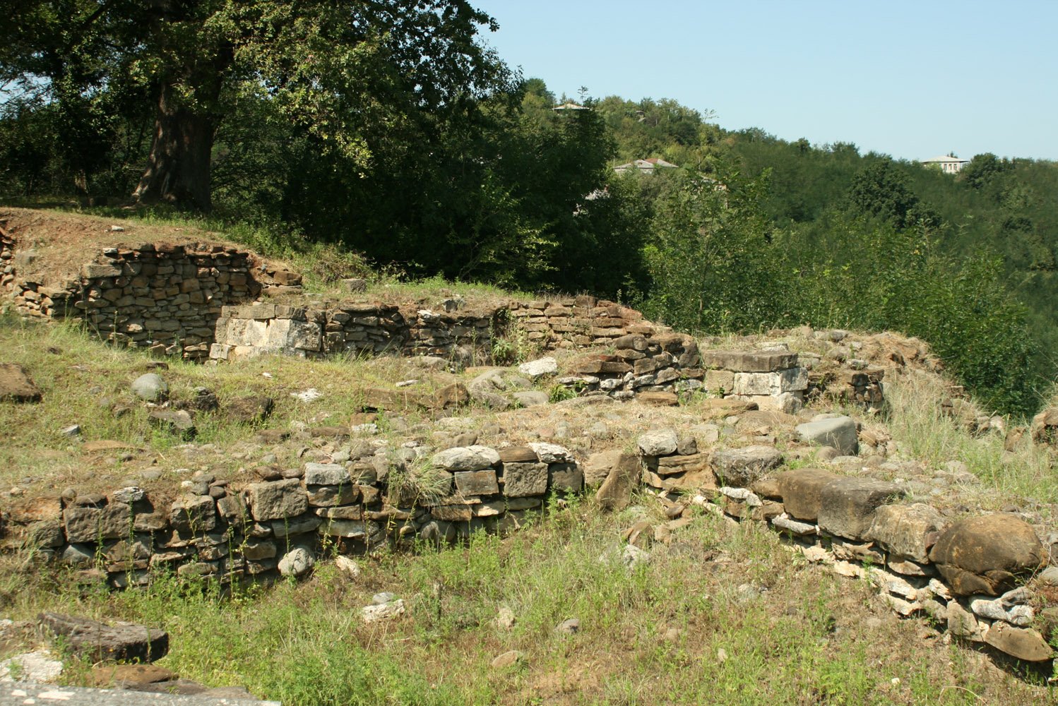 Ruins of ancient Vani settlement and archaeological excavations, Imereti, western Georgia