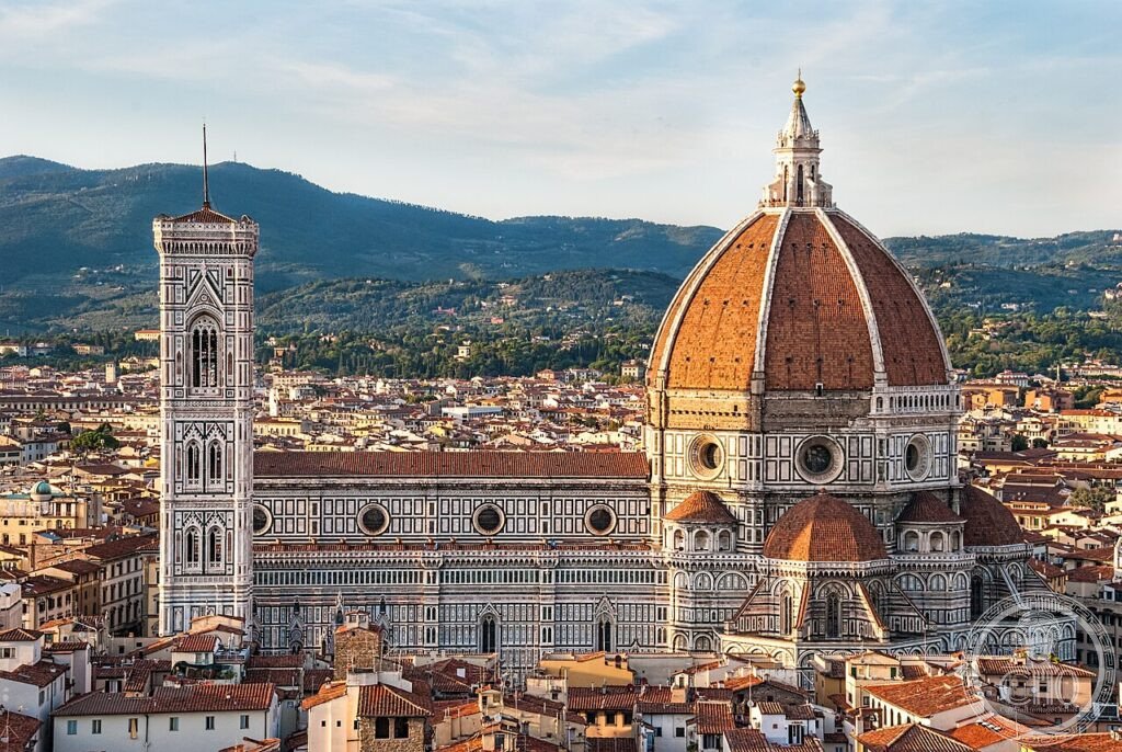 Cupola del Brunelleschi e campanile di Giotto visti dai colli di Fiesole, Firenze