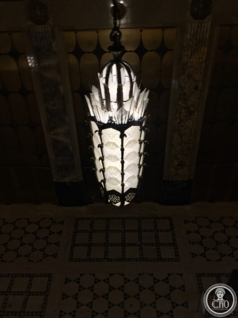As seen in December 2020. A view of the interior arcade of the Fisher Building in Detroit, Michigan.