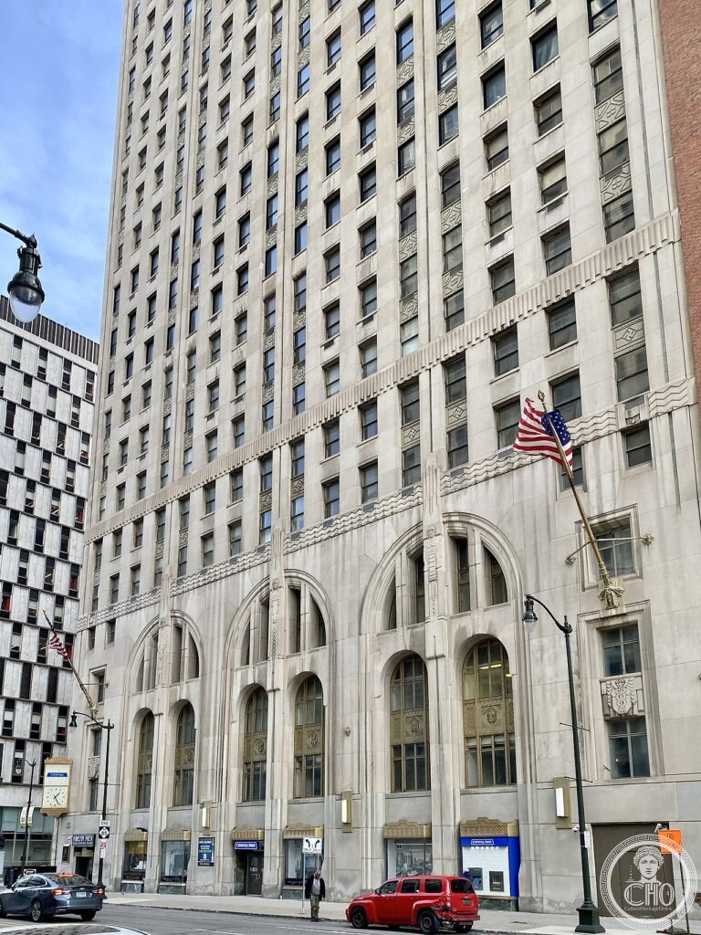 Built in 1927-1928, this Art Deco and Romanesque Revival-style skyscraper was designed by Wirt C. Ro