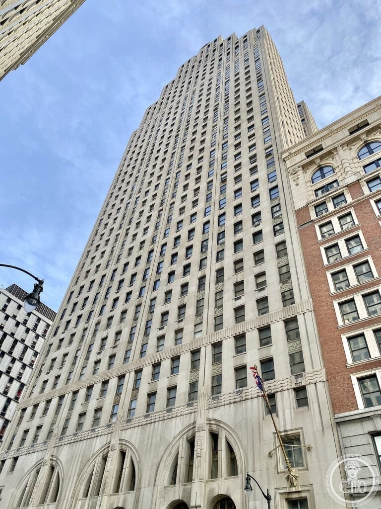 Built in 1927-1928, this Art Deco and Romanesque Revival-style skyscraper was designed by Wirt C. Ro