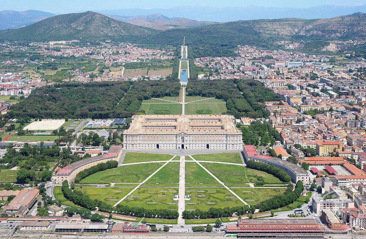 Aerial image of the Palace of Caserta (view from the south)