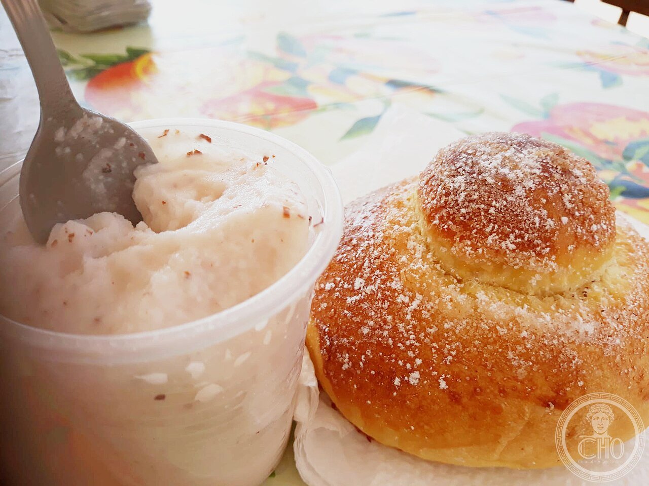 Almonds granita and brioche of Syracuse