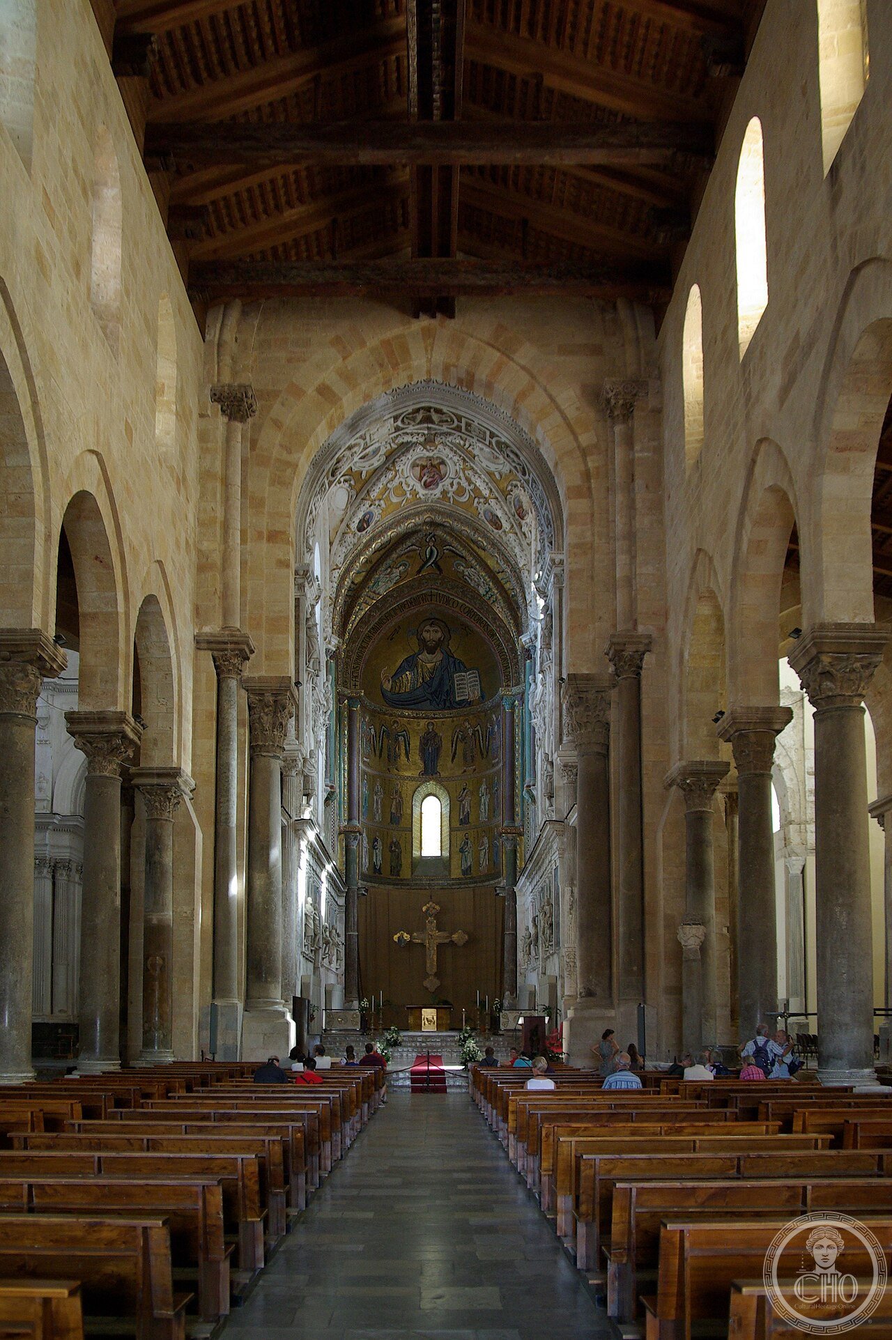 Cefalu Cathedral interior BW 2012-10-11 12-07-53