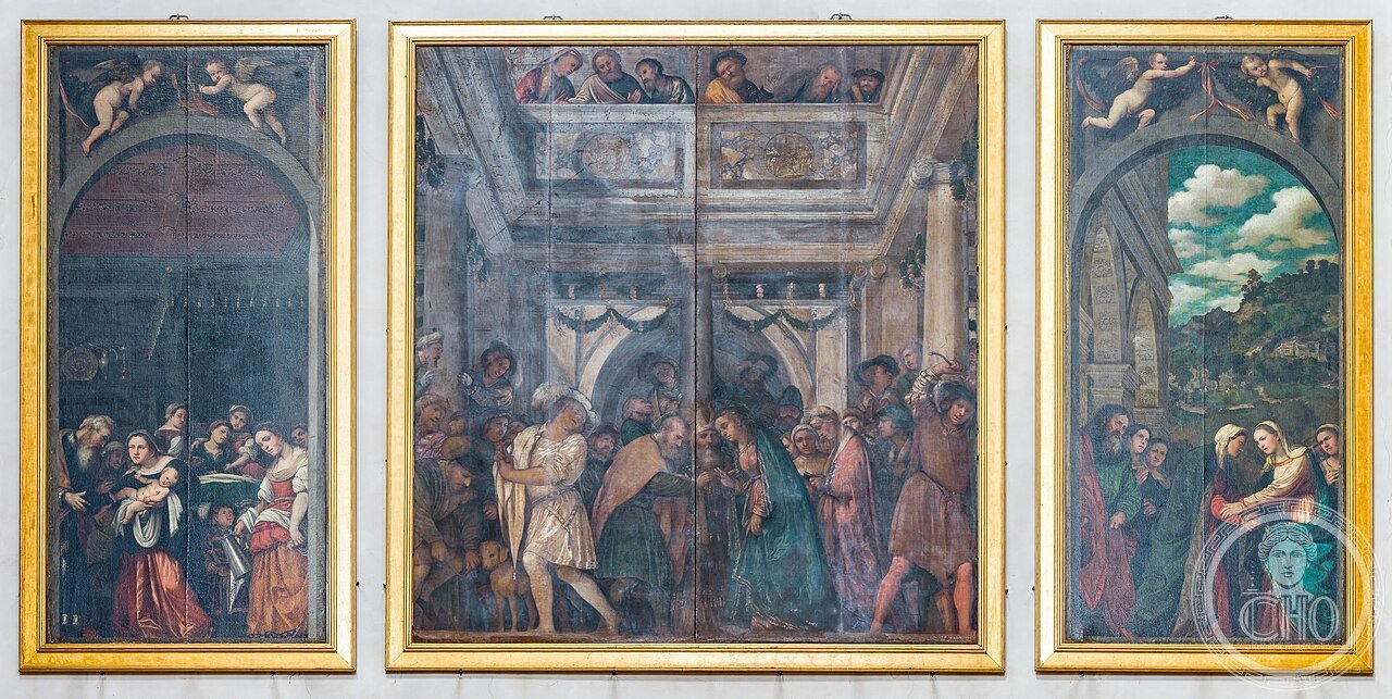 Duomo nuovo Nascita Sposalizio Visita a Elisabetta della Vergine di Romanino Brescia