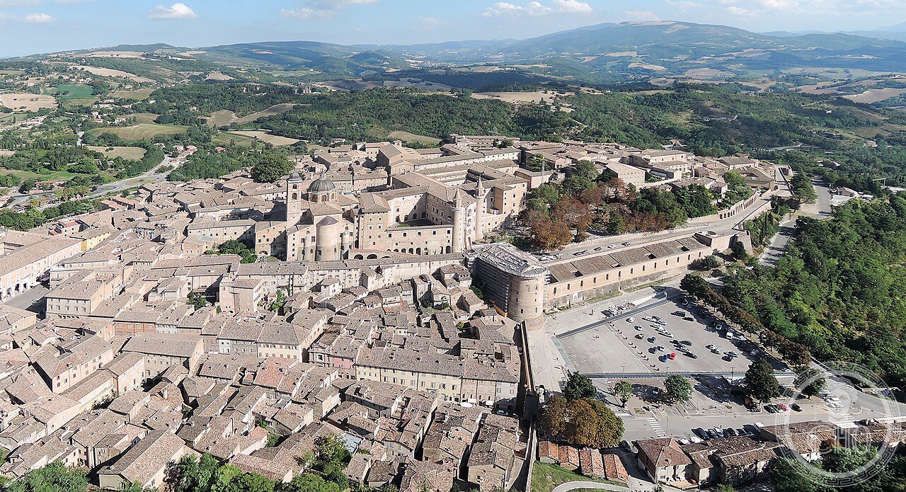 Panorama of Urbino from a kite