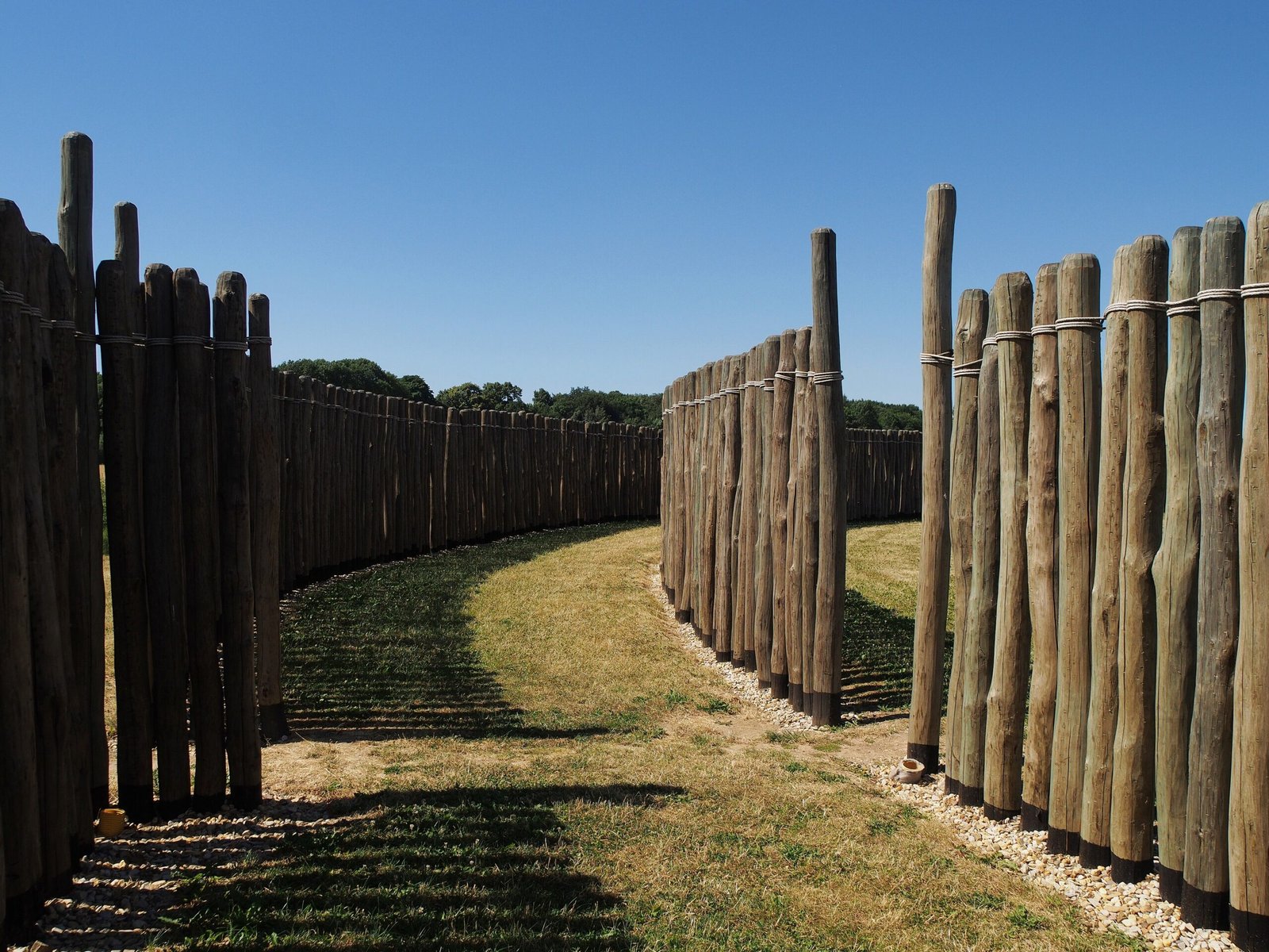 Goseck Circle reconstructed wooden palisades, Saxony-Anhalt, Germany