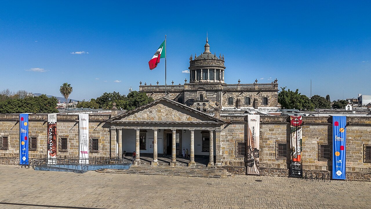 The neoclassical facade and dome of the Hospicio Cabanas in Guadalajara, Mexico