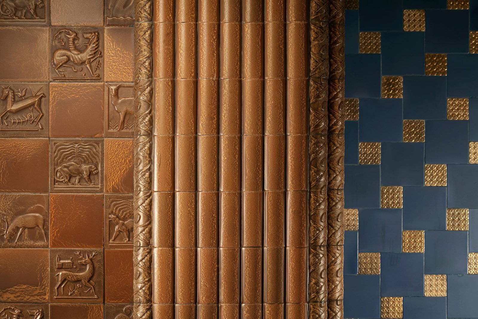 Original glazed tiles from the Rakovník works, Art Deco Imperial Hotel, Prague