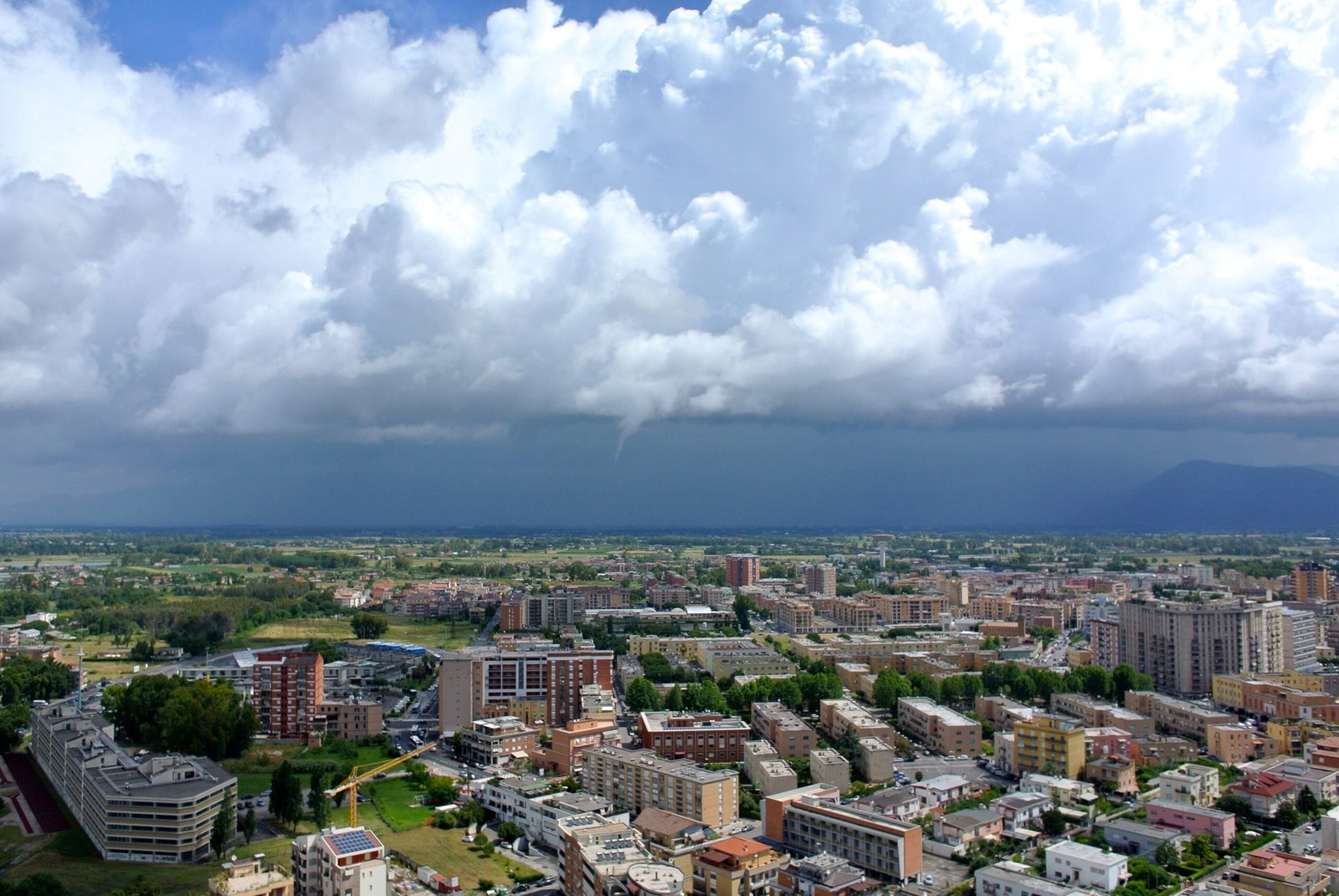 Panoramic view of Latina, Lazio, a planned Novecento town on the former Pontine Marshes