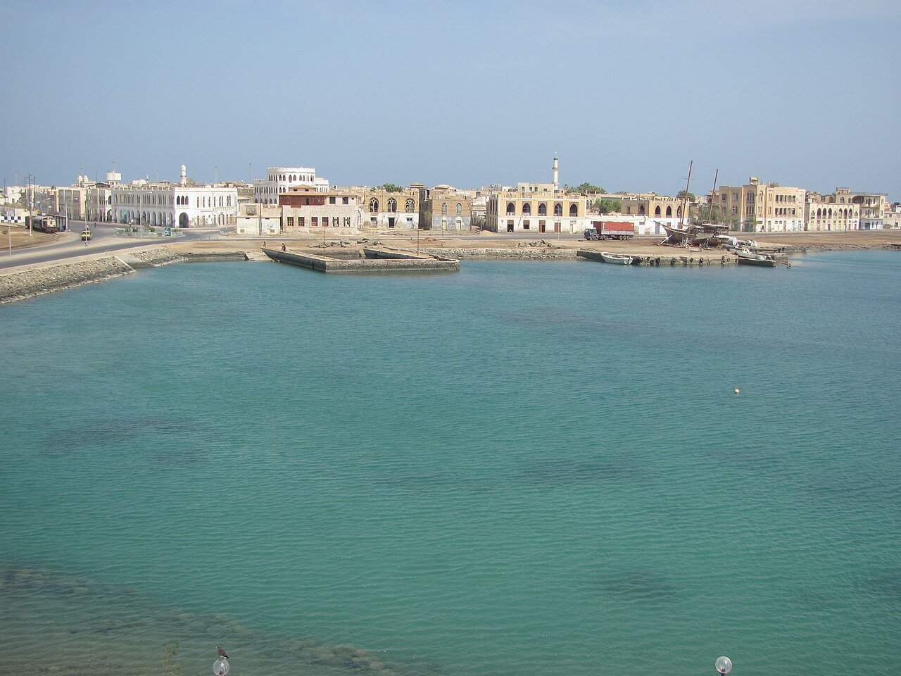 Panorama of the historic center on Massawa island, Eritrea, on the Red Sea