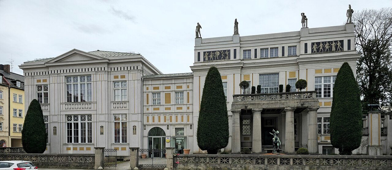 The classical facade of Villa Stuck on Prinzregentenstrasse in Munich, Germany