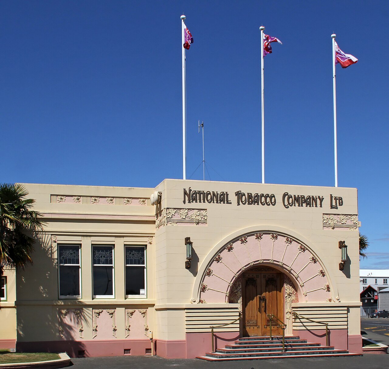 The National Tobacco Company Building doorway in Ahuriri, Napier, New Zealand