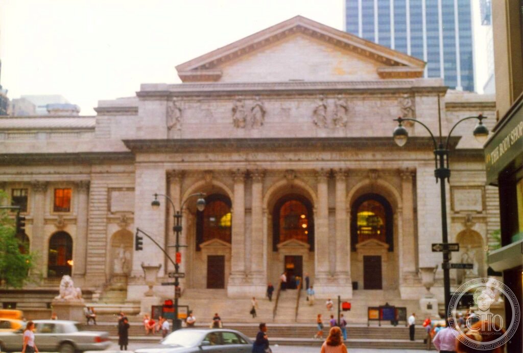 New York Public Library Schwarzman Building Fifth Avenue Beaux-Arts marble facade lion statues Patience Fortitude