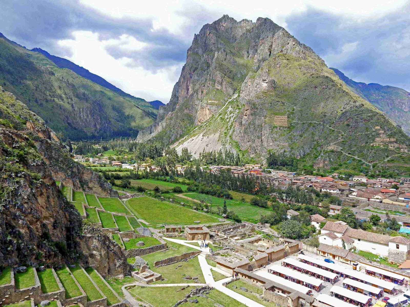 Ollantaytambo terraces and Temple of the Sun, Sacred Valley, Peru