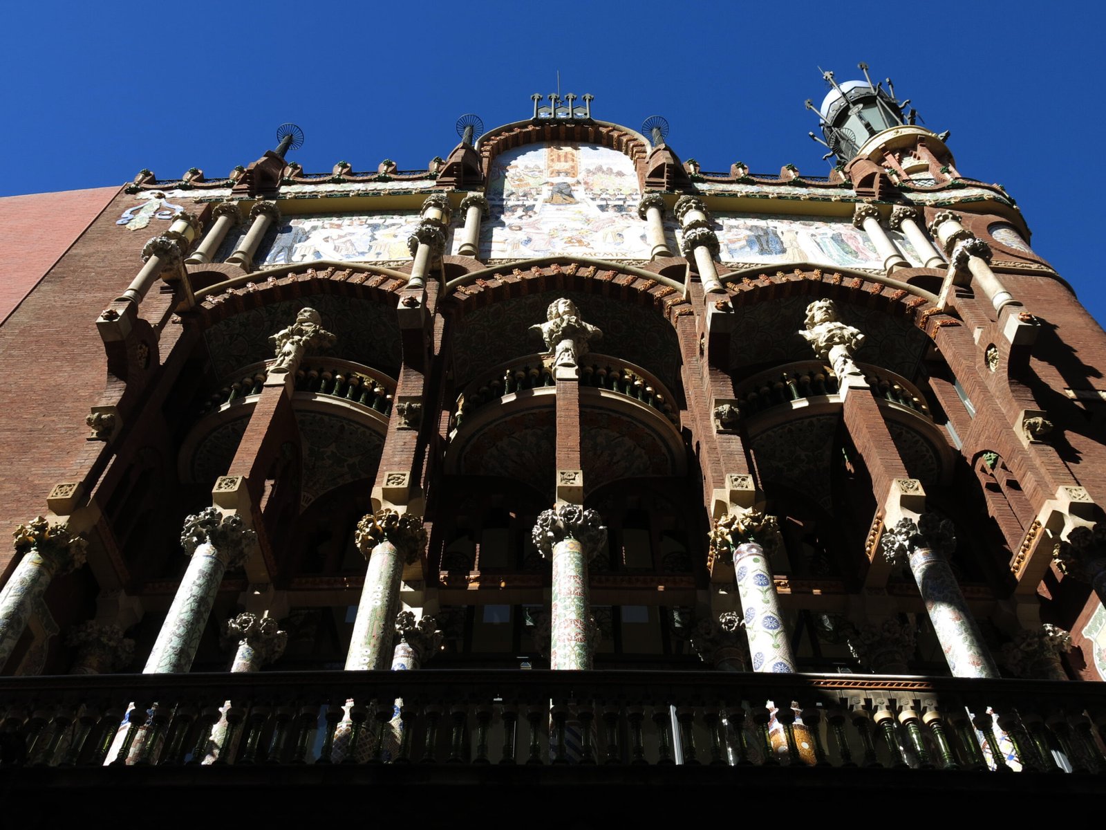 Mosaic and ceramic detail of the Palau de la Música facade