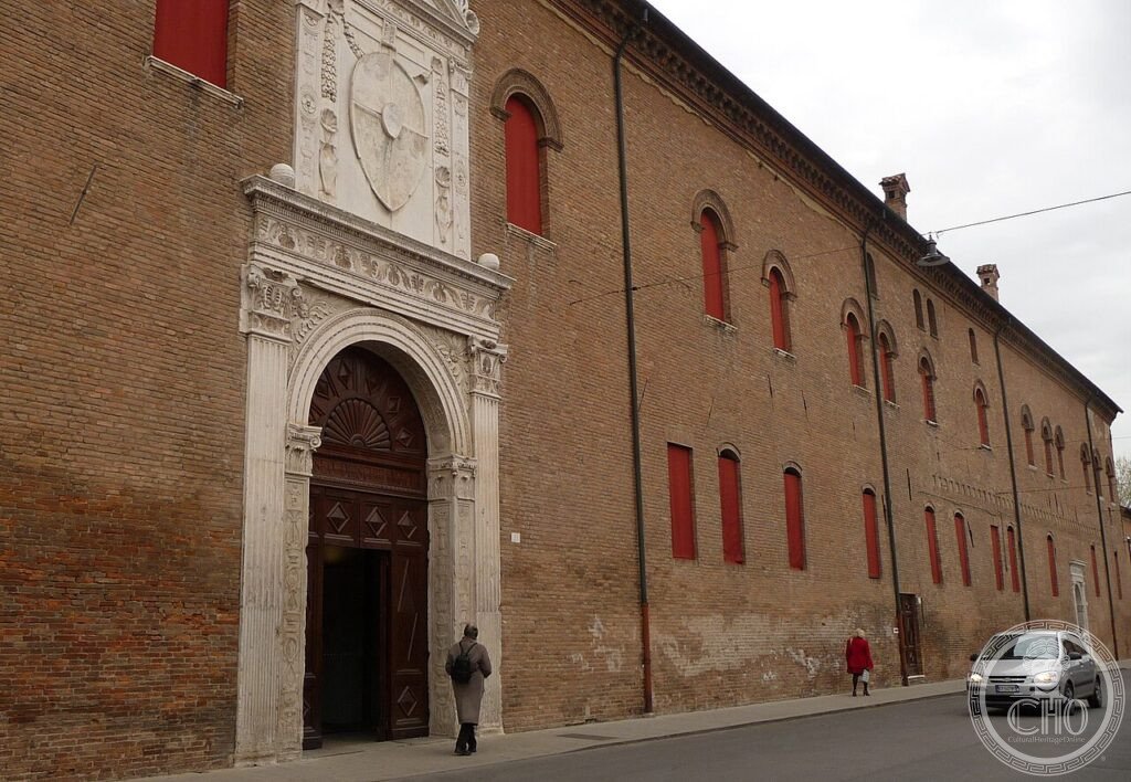 Palazzo Schifanoia Ferrara 1385 esterno corte Este umanesimo Emilia Romagna UNESCO 1995