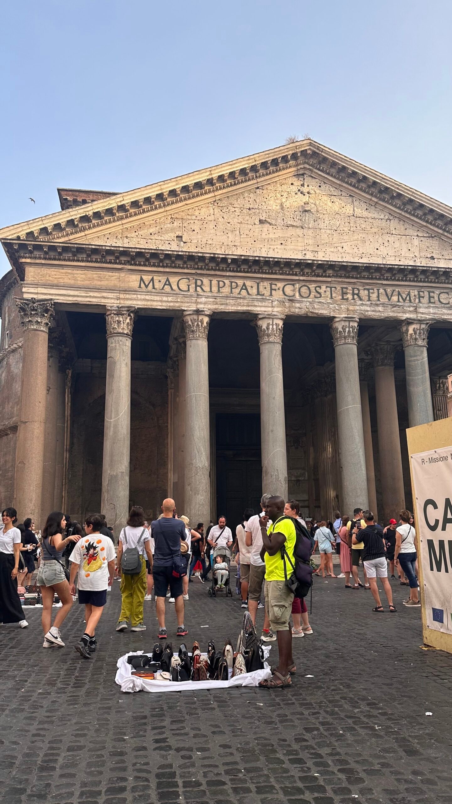 The columned portico of the Pantheon.
