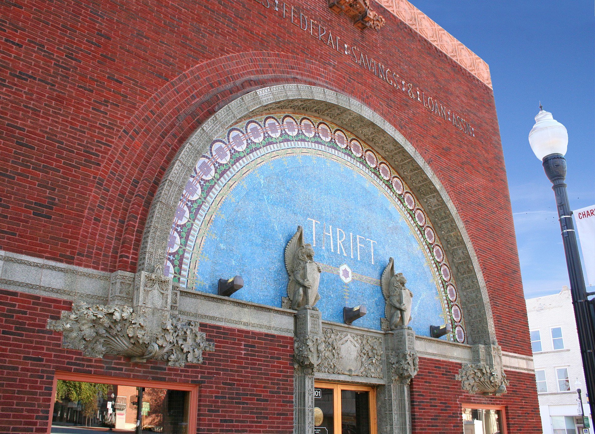 The brick-and-mosaic “jewel box” bank by Louis Sullivan in Sidney, Ohio