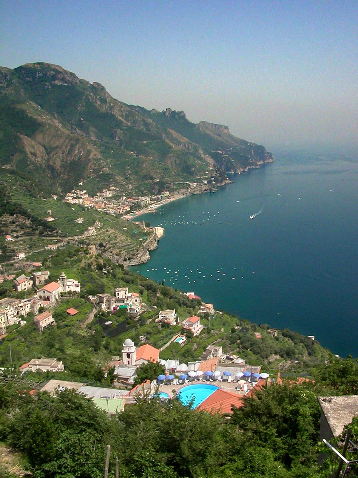 The Amalfi coastline seen from Ravello, Campania