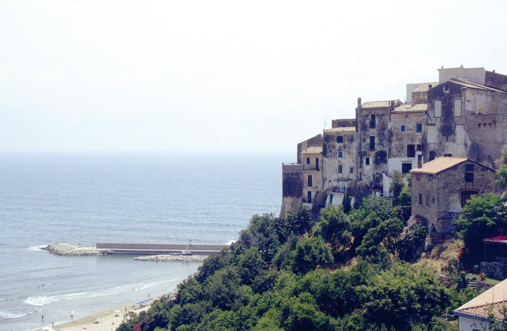 The white hilltop town of Sperlonga on the Lazio coast
