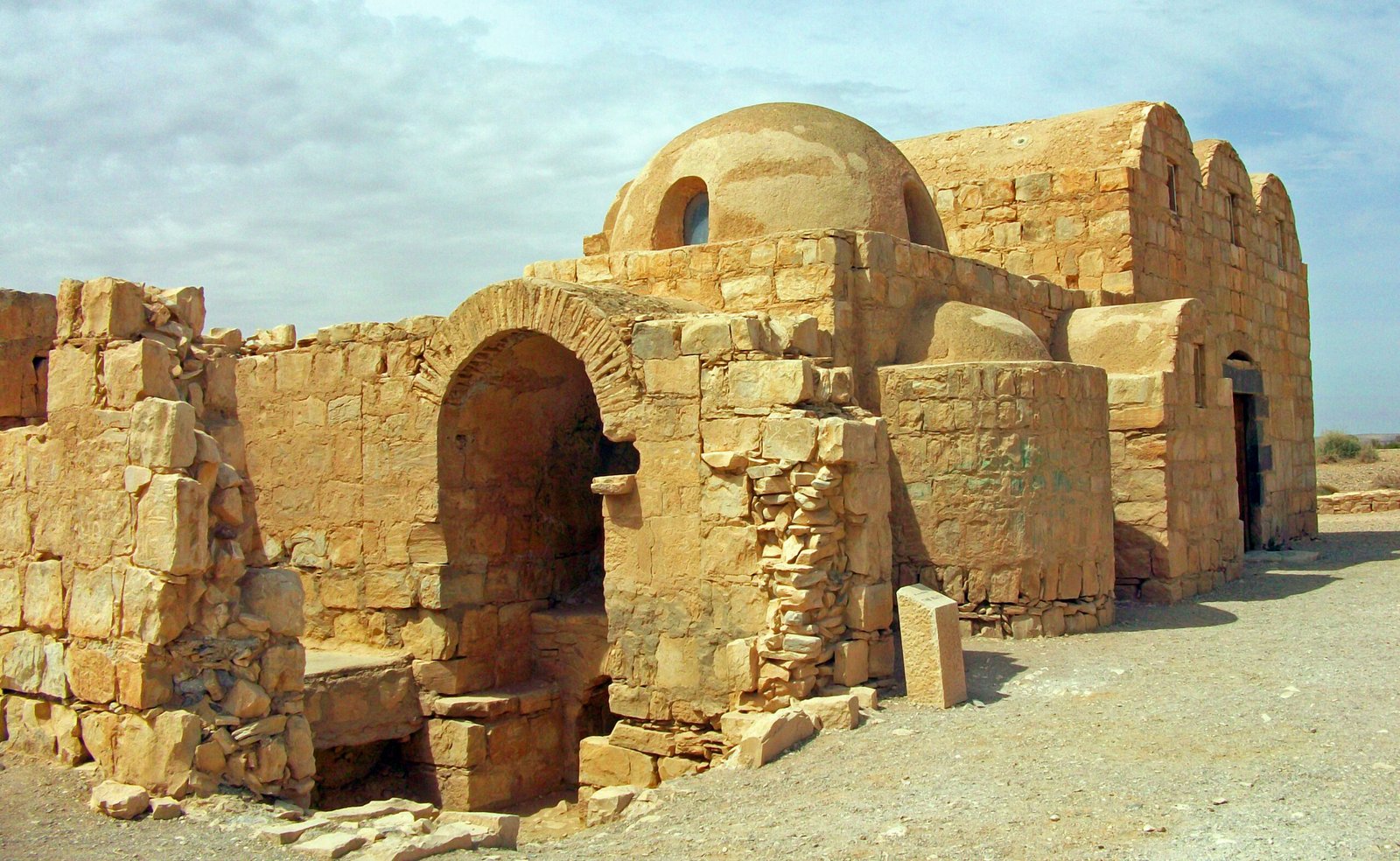 Exterior of Qusayr Amra Umayyad palace, eastern Jordanian desert