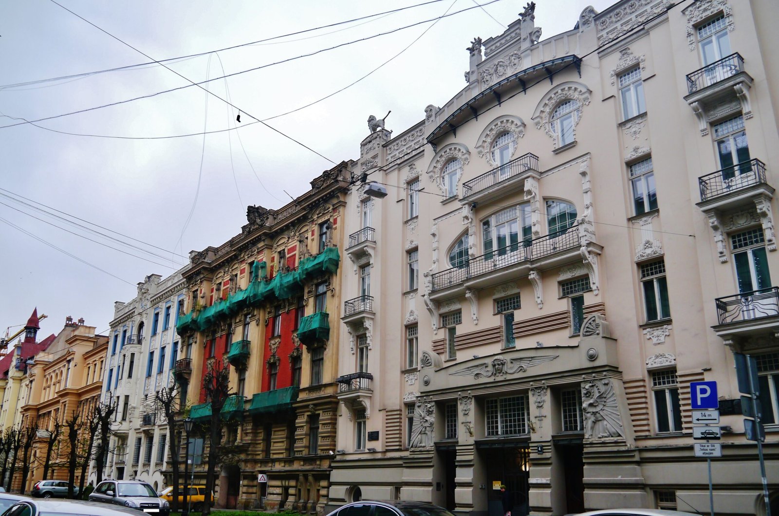 The Art Nouveau facade of Alberta iela 12 in Riga