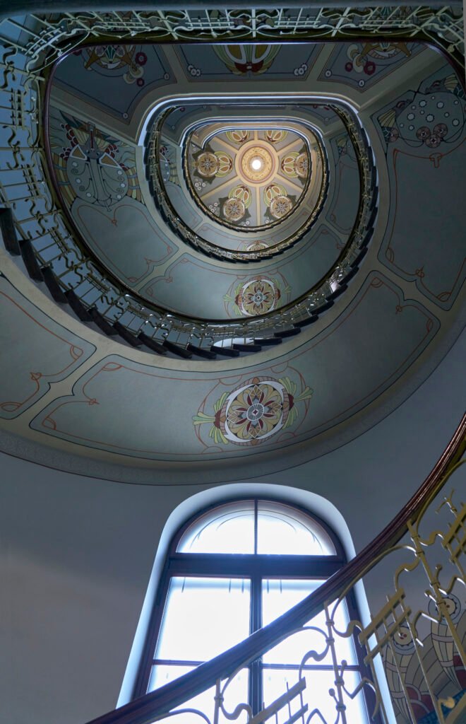Riga Art Nouveau Museum spiral staircase interior 1903