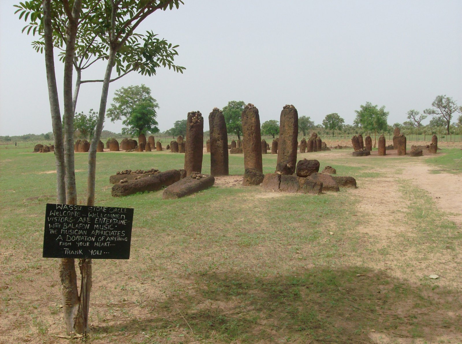 Wassu Stone Circle, Gambia - laterite monoliths in a circle on the savannah