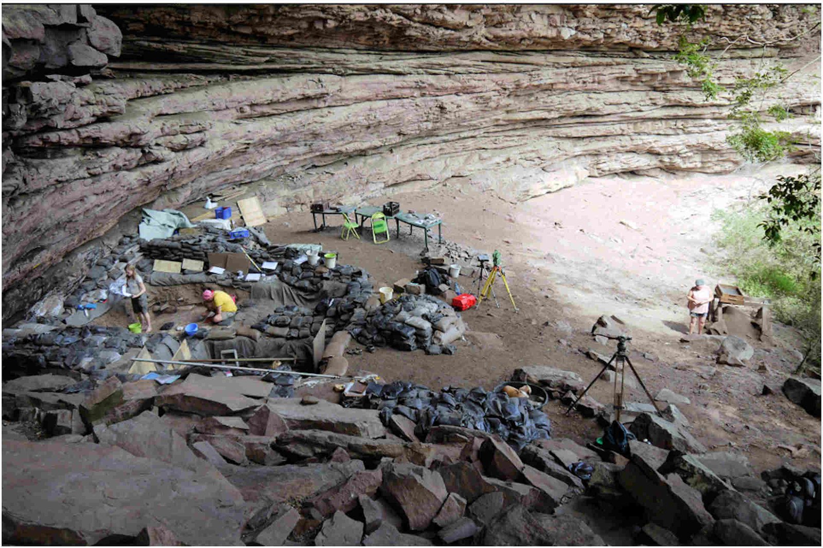 Excavation area inside Sibudu rock shelter, KwaZulu-Natal, South Africa