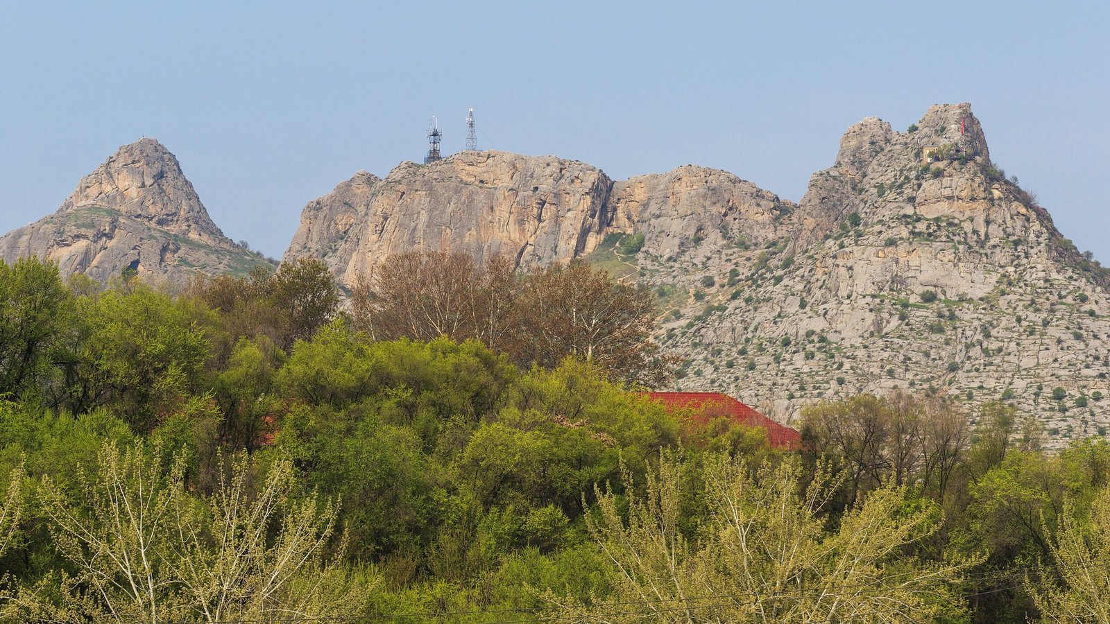 Sulaiman-Too Sacred Mountain rising above Osh, Kyrgyzstan