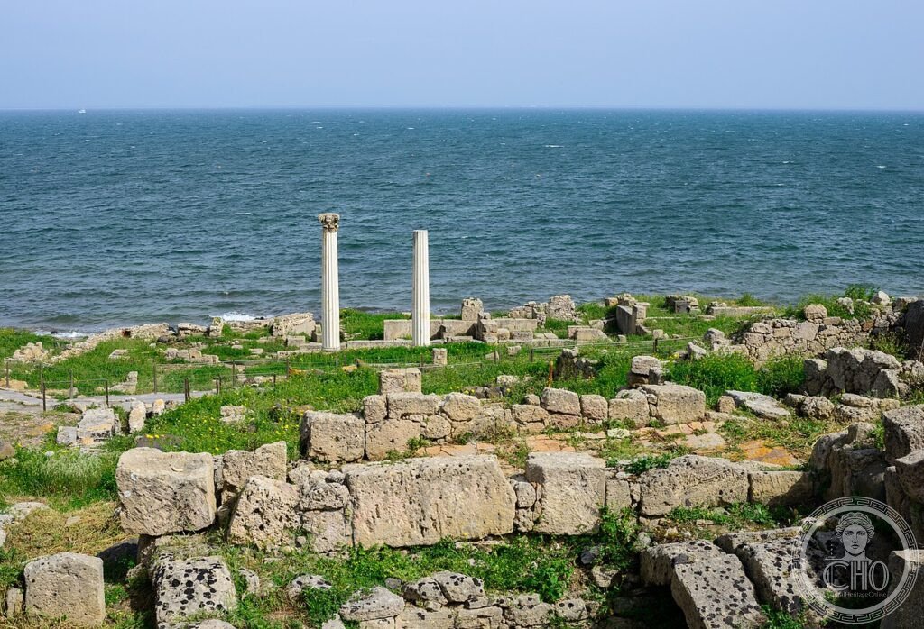 Tharros sito fenicio punico romano VIII sec aC colonne tempio Penisola Sinis Cabras Oristano Sardegna