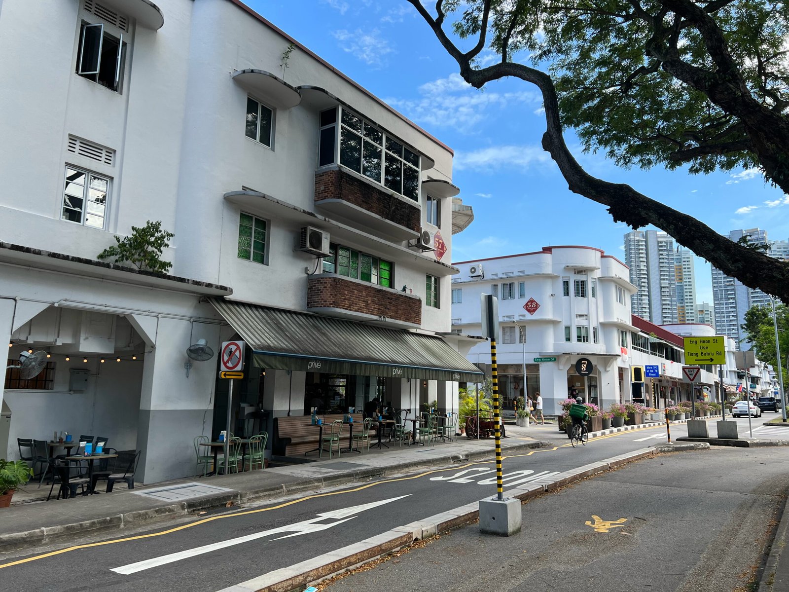 Streamline Moderne SIT walk-up flats at 57 and 58 Tiong Bahru Road, Tiong Bahru Estate, Singapore