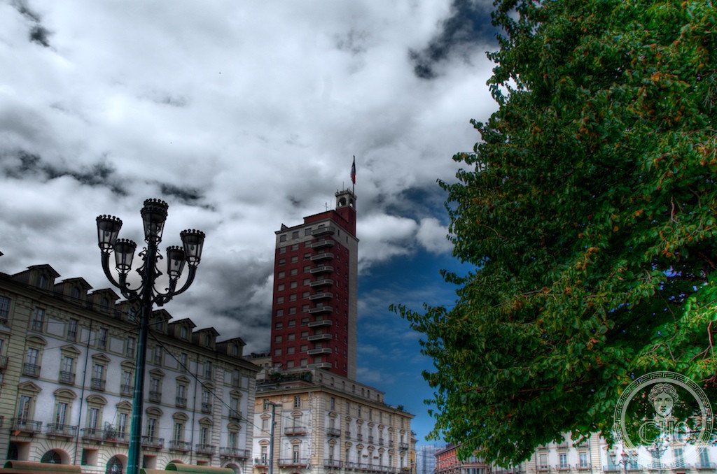 The Torre Littoria skyscraper on Piazza Castello, Turin